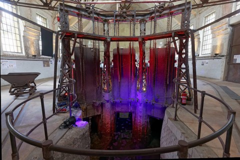 Old sewage treatment plant, former flood pumping and sewage treatment plant from 1910, gate valve