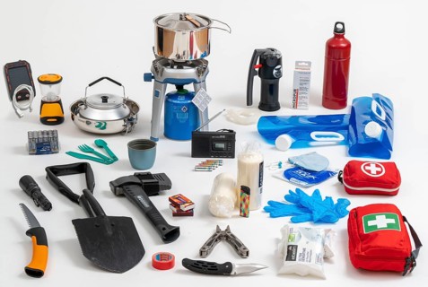 Emergency equipment, for at home, survival equipment for emergencies, according to the suggestions
