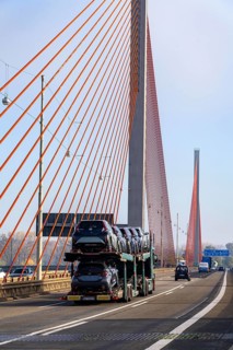Friedrich Ebert Bridge over the Rhine near Bonn, also known as the North Bridge, motorway bridge on