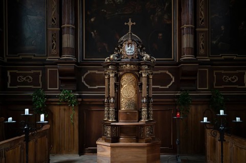 Interior view of the altar, Capuchin Church of St Maximilian, Capuchin Monastery, Merano, Merano,
