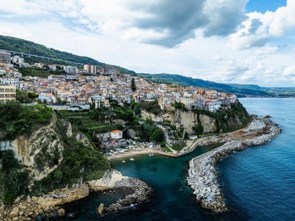 Pizzo from a drone, Calabria, Italy, Europe