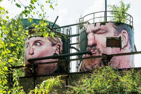 Street art, Former steelworks, Völklingen Ironworks, UNESCO World Heritage Site, Völklingen,