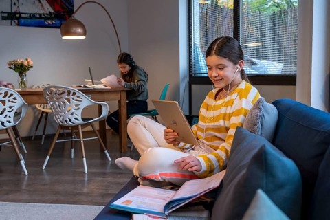 Homeschooling, 2 girls, sisters, 11 years old, learning at home, home learning, lessons at home,