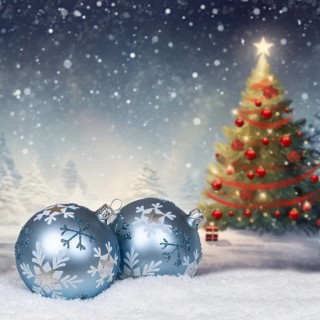 Christmas card for Christmas with Christmas baubles card and text free space Copyspace decoration