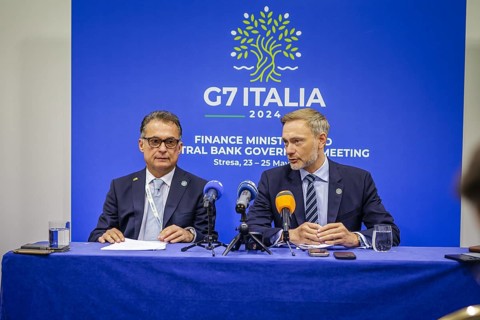 G7 Finance Ministers Meeting in Stresa. Christian Lindner (FDP), Federal Minister of Finance, here
