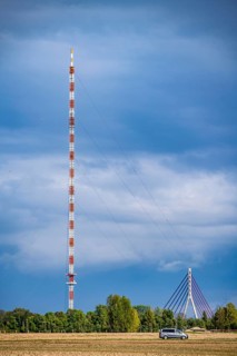 Niederrheinbrücke Wesel, bridge pier, B58, cable-stayed bridge, the Wesel transmitter, 320 metre