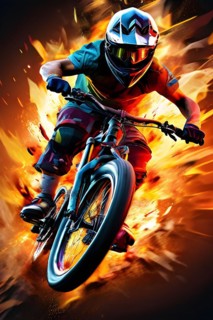 AI generated action packed bmx sports scene