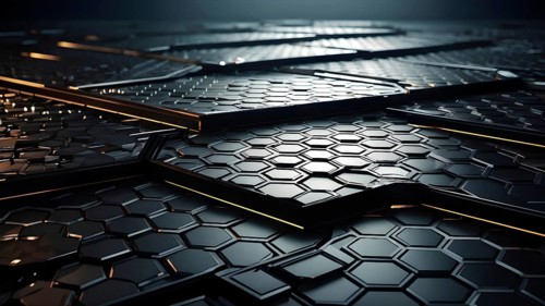 Abstract artwork based on the hexagonal patterns of a honeycomb highlighting efficient structural