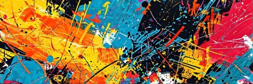 Pop art styled music album illustration featuring abstract crayon patterns and erratic lines in