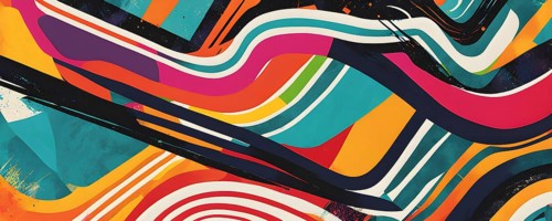 Pop art styled music album illustration featuring abstract crayon patterns and erratic lines in