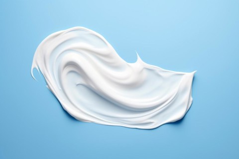 Face cream smudge on blue background. KI generiert, generiert AI generated