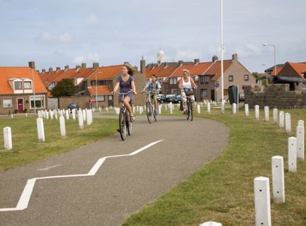 Cycle path Ter Heijde village Holland