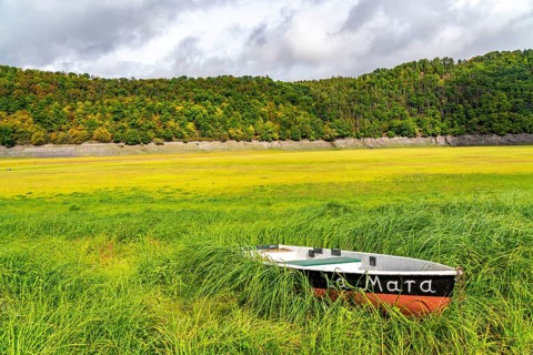 The Edersee, near Waldeck, the third largest reservoir in Germany, is currently only 13% full, the