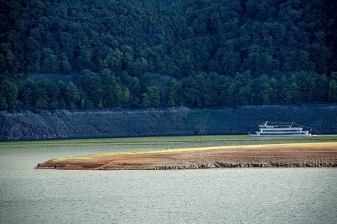 The Edersee, near Waldeck, the third largest reservoir in Germany, currently has only just under