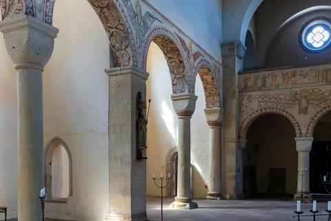 Benedictine monastery Bursfeld on the Weser near Hannoversch Münden. Bursfelde Monastery is a