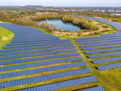 Mühlenfeld solar park, near Neukirchen-Vluyn, over 15, 000 solar modules spread over 24 hectares,
