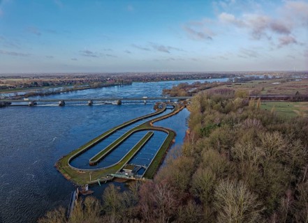 The largest fish ladder in Europe at the lock island in the Elbe near Geesthacht.