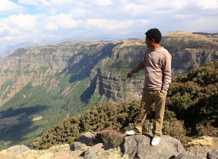 In the highlands of Abyssinia, in the Semien Mountains, landscape in the Semien Mountains National