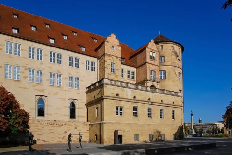 Old Palace Stuttgart from Karlsplatz, former moated palace, princely residence, 14th century seat