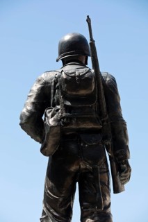 Gi Soldier from behind, Liberation Monument by Frank Kieffer Asselborn, Clerf or French Clervaux,