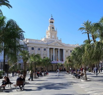 Ayuntamiento city hall building in Plaza de San Juan de Dios, Cadiz, Spain, Europe