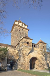 Gallows Gate as part of the historic town fortifications, town wall, town tower, town gate, gate