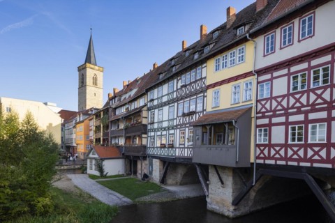 The Krämerbrücke is the oldest secular building in Erfurt and is one of the city's most famous