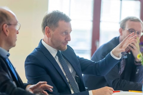 Minister President Michael Kretschmer visits Biotype GmbH in Dresden, Dresden, Saxony, Germany,