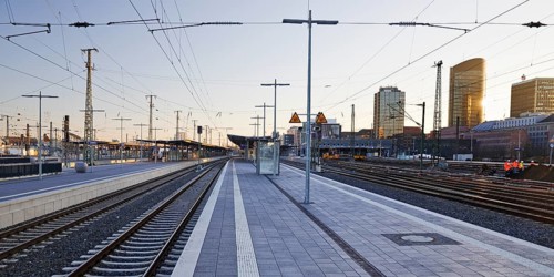 Empty platform on a strike day of the union of German locomotive drivers GDL, main station,