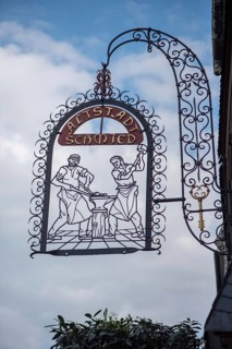 Nose plate of a former smithy, Siegen, North Rhine-Westphalia, Germany, Europe