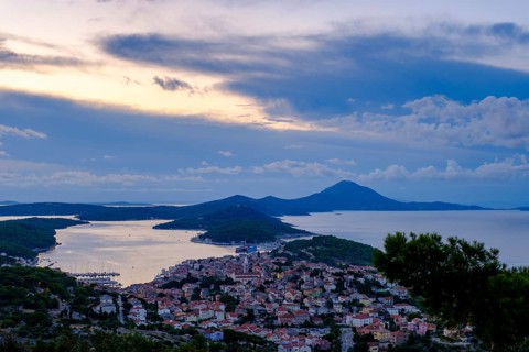 Sunset at the viewpoint, Providenca bar and restaurant, Mali Losinj, Losinj Island, Kvarner Gulf