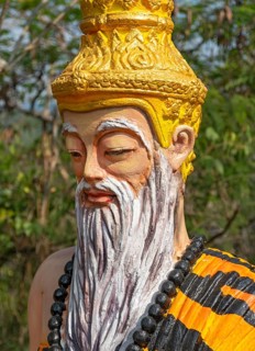 Deity statue, Phousi or Phu Si Hill, Luang Prabang, Laos, Asia