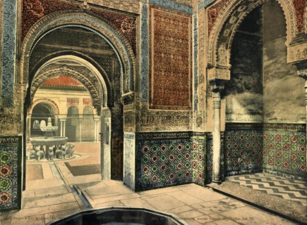 Granada. Alhambra. Sala de los Abencerrajes donde fueron desollados los 36, Spain, c. 1890,