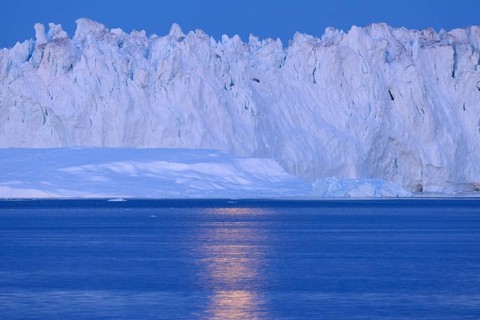 Icebergs at Ilulissat icefjord, Ilulissat, Icefjord, Disko Bay, Qaasuitsup, Greenland, Polar
