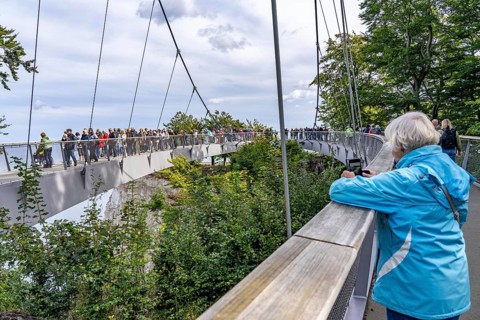 The Königsstuhl Skywalk on the chalk cliffs of Rügen, viewing platform on the famous Königsstuhl