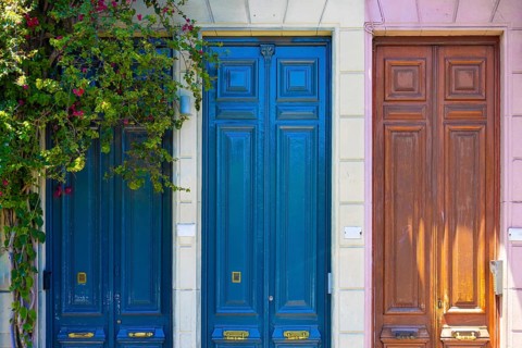 Uruguay, Montevideo streets in historic city center, a famous tourist attraction, South America