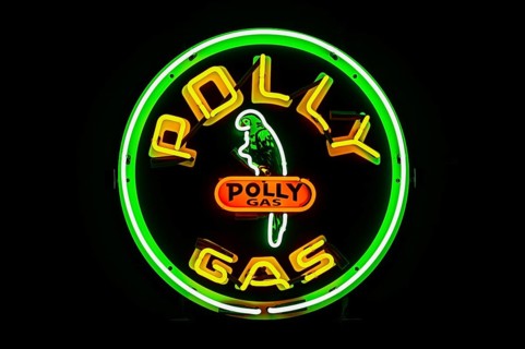 Illuminated advertising Polly Gas