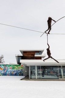 Buchheim Museum of Fantasy with snow in winter, Bernried, Lake Starnberg, Fünfseenland,