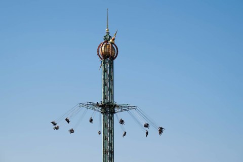 Star Flyer chain carousel at a height of 80 metres, Tivoli Amusement and Recreation Park,