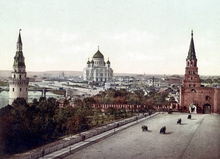 Cathedral of St Saviour, Kremlin, Moscow, Russia, 1890, Historical, digitally restored reproduction