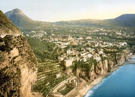 Meta, General view, Italy, general view, Italy, Historical, digitally restored reproduction from a