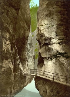 Lutschinen, Aareschlucht, Berner Oberland, Schweiz, Historische, digital restaurierte Reproduktion