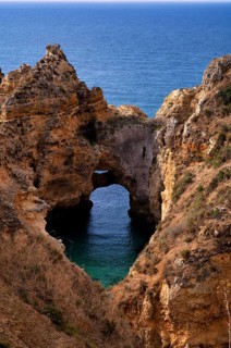 Coloured cliffs, rocks, sea, Ponta da Piedade, Lagos, caves, cliffs, Atlantic Ocean, Algarve,
