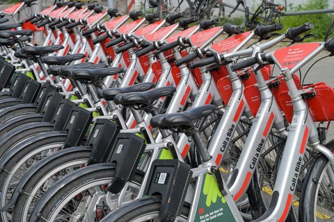 DB Call a bike hire bikes, Central Station, Mitte, Berlin, Germany, Europe