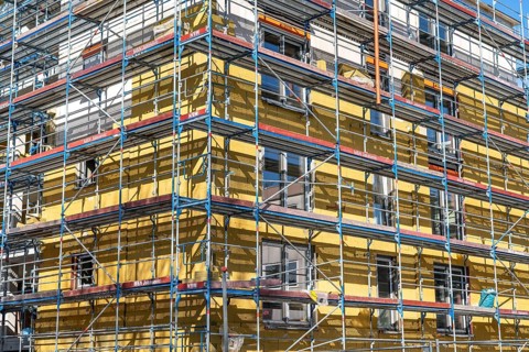 Residential construction, new construction of a residential complex, shell construction, partly