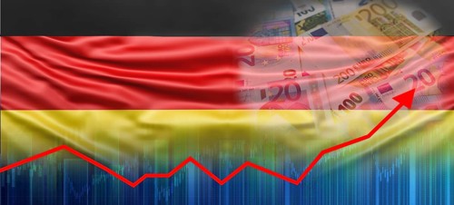 Financial graph of German economic recovery. Germany economy growth on financial graph