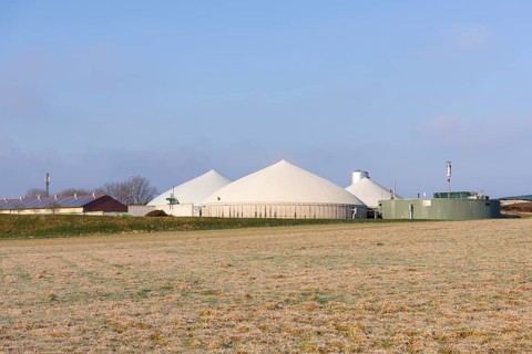 Symbolic image, energy transition, biogas plant near Backnang, arable farming, field,