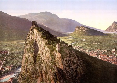 The valley, Sarca, Lake Garda, Italy, Historical, digitally restored reproduction from a 19th