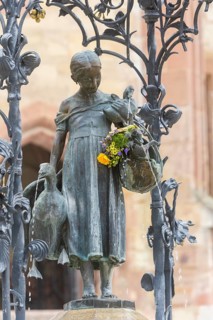 The Gänseliesel fountain is a market and ornamental fountain on the market square in front of the