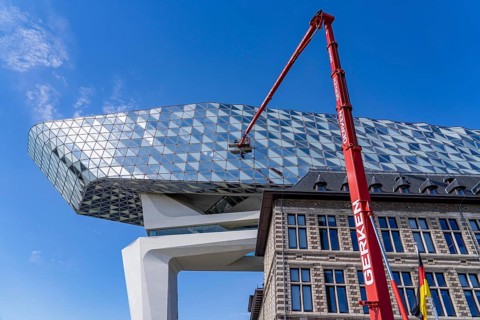The Antwerp Port Authority building, Havenhuis, former fire brigade barracks in the harbour,